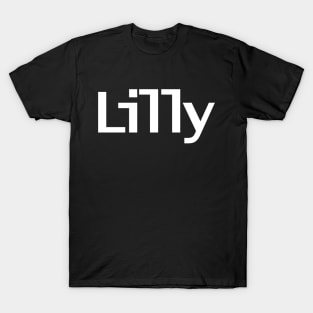 Lilly White Text Typography T-Shirt